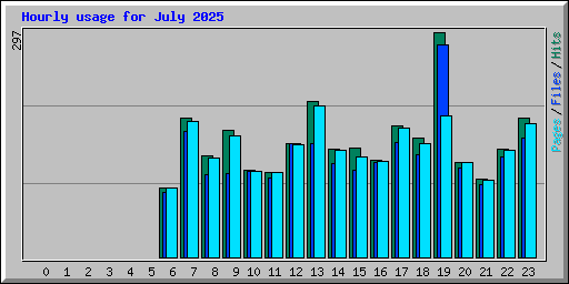 Hourly usage for July 2025