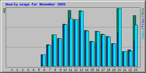 Hourly usage for November 2025