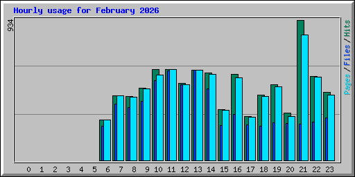 Hourly usage for February 2026